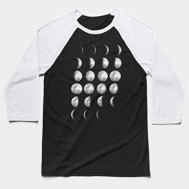 Phases of the Moon Baseball T-Shirt by CHROME BOOMBOX